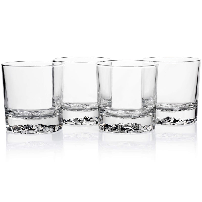 Obsidian Glassware Whiskey Glass Set of 4 with Brilliant Mountain Imprint. Perfect for Whiskey, Bourbon, Scotch and Cocktails. Classic Design with a Modern Touch. Best Large 11.5 Ounce Premium Tumblers. - Image 3